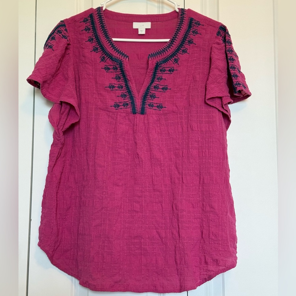 J Jill magenta short sleeve top